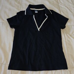 Old Navy Women's Navy Blue Shirt with White Trim XS